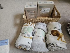 Baby Blankets Towels And Washcloths Safari Themed Boy  Girl Super Soft $80 MSRP