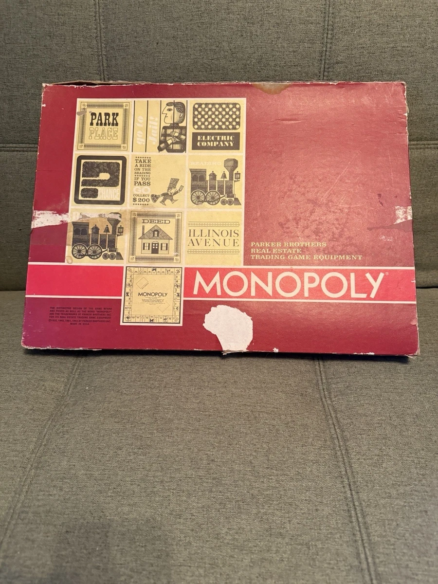 Monopoly Board 1964 Vintage Manufacture Board & Traditional Games