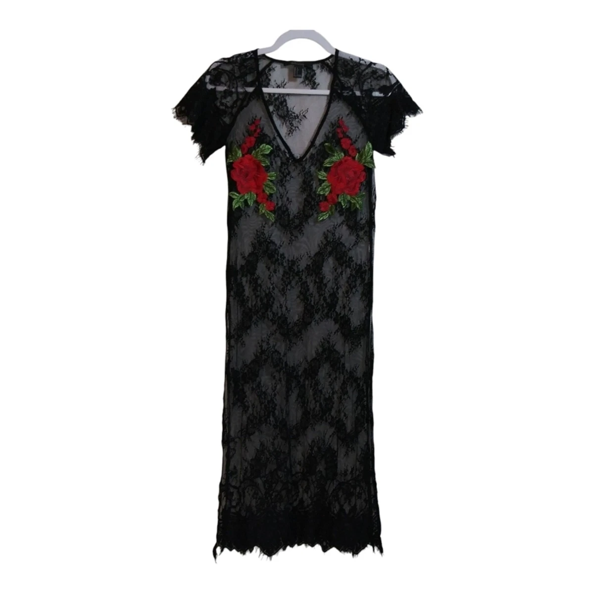 slim fit dress slacks Floral Lace-Trim Mini Dress