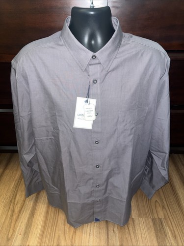 NWT UNTUCKit Sangiovese WF Sz XXL Relaxed Fit Wrinkle Free Gray Button L/S Shirt