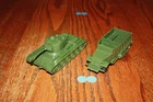Recast Marx Dark Forest Green Army #41 Tank and Half-Track - MPC