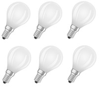 6X Osram Led Tropfen Kugel E14 Matt Dimmbar 5W = 40W Warmweiß Eek:F (Spek. A-G)