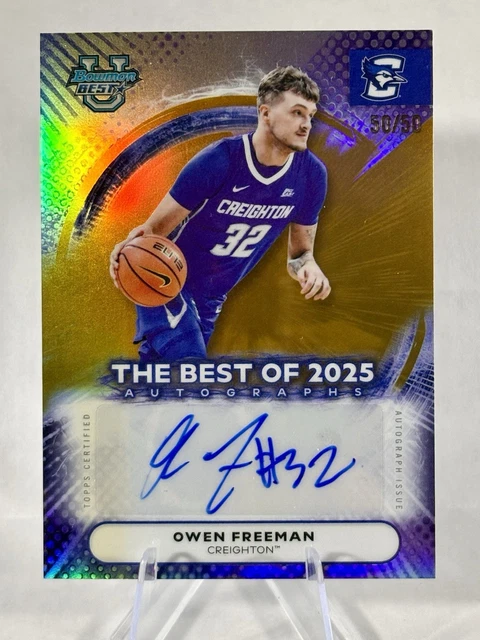 2025-26 Bowman U Best - Creighton Owen Freeman Rookie Gold Auto 50/50🔥
