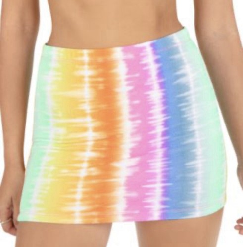 $40 Hurley Women’s Size L Mini Skirt Ombré Swimsuit Cover-up Rainbow Colors - Picture 5 of 9