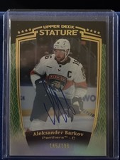 2024-25 STATURE HOCKEY AUTO GREEN REFRACTOR #2 ALEXSANDER BARKOV AUTO 185/199