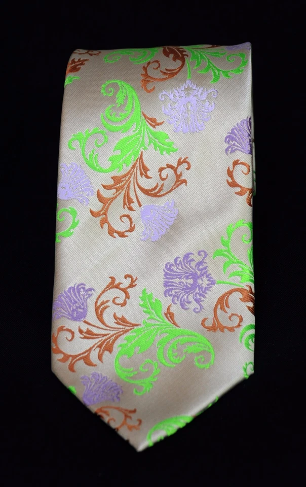 Corbata Lord R Colton Masterworks - Corbata de seda floral dorada Positano Shore - Nueva Foto 2 de 3