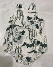 Kate Quinn Bubble One-piece Romper 12-18 Months Alligator Crocodile Bamboo