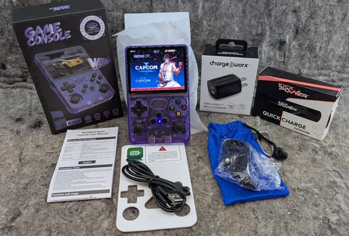 🔥NEW R36S Retro Handheld Video Game Console 17,500+ GAMES 128GB Emulator Bundle