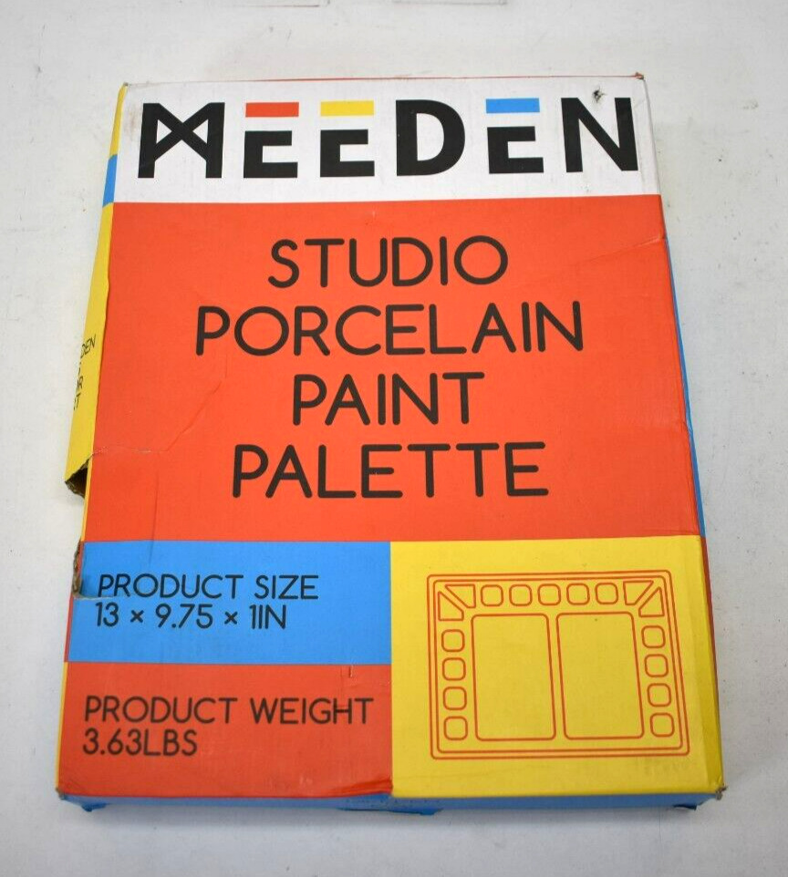 Meeden Studio Porcelain Paint Palette Large Ceramic Watercolor 13 x 10
