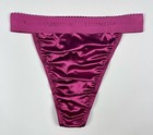 Rio Satin Thong Wide Waistband Burgundy L