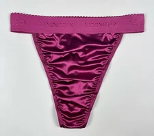 Rio Satin Thong Wide Waistband Burgundy L