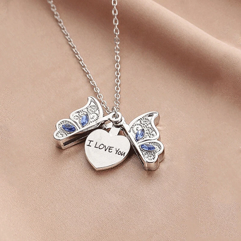 Heart and hotsell butterfly necklace