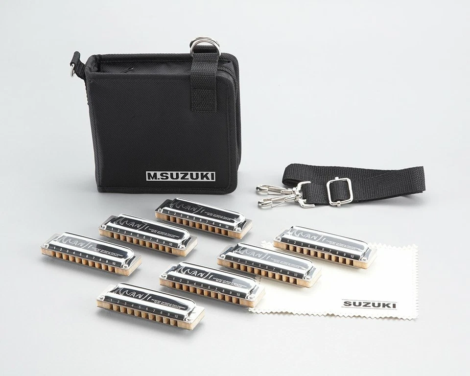 F/S NEW SUZUKI MANJI M-20 7 Set 10 Holes Harmonica (G.A.Bb.C.D.E.F) from Japan - Image 2 of 4