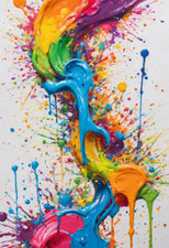 Paint Splatter Abstract Wall Art Poster Photo Print  - BULK BUY DISCOUNT A4 A3