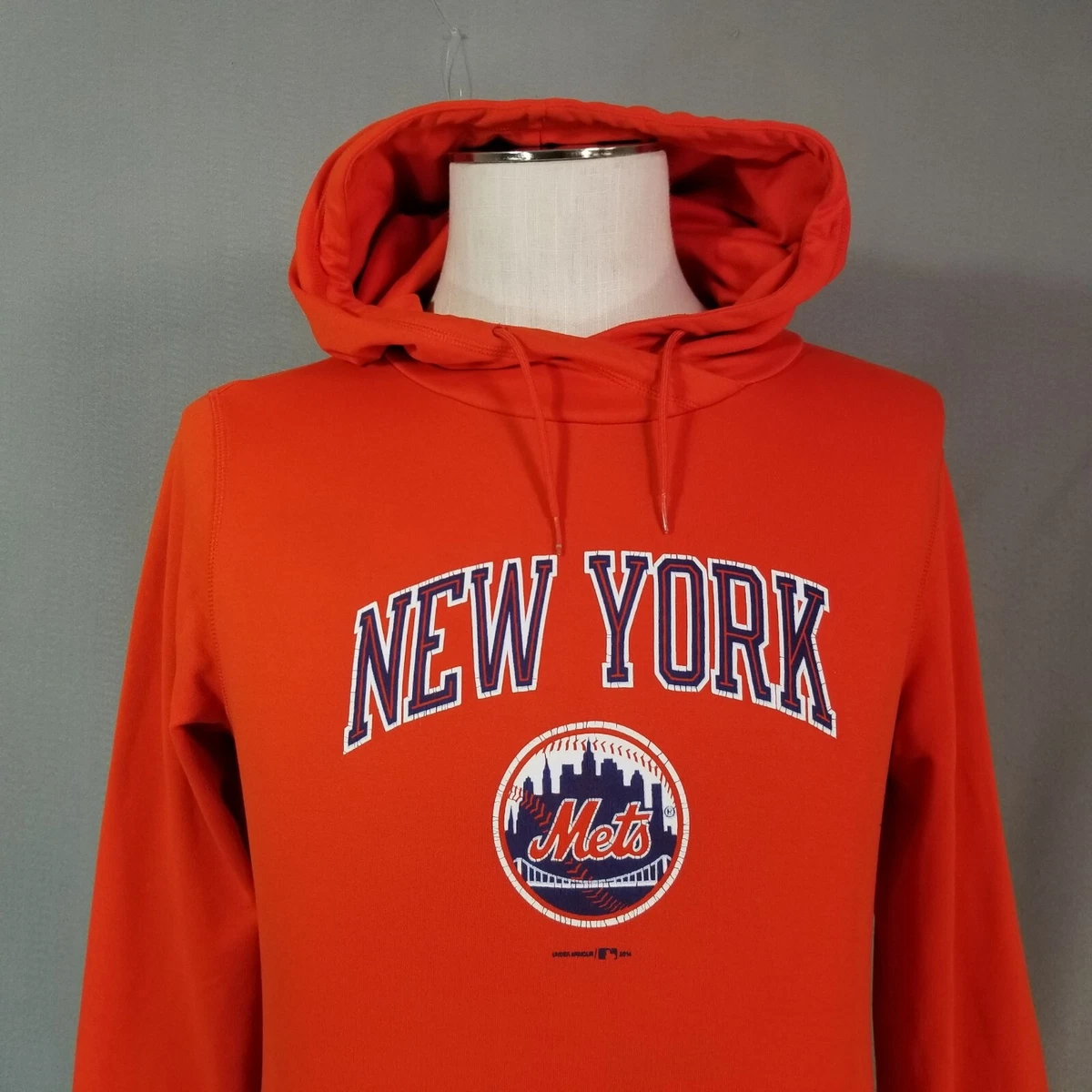 Under Armor New York Mets hoodie sweatshirt sweater adult small orange  pullover