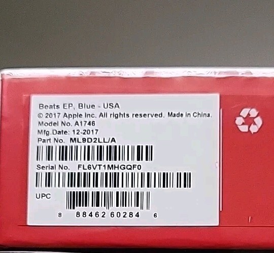 Beats By Dr. Dre ML9D2LLA Headphones - Blue Sealed 