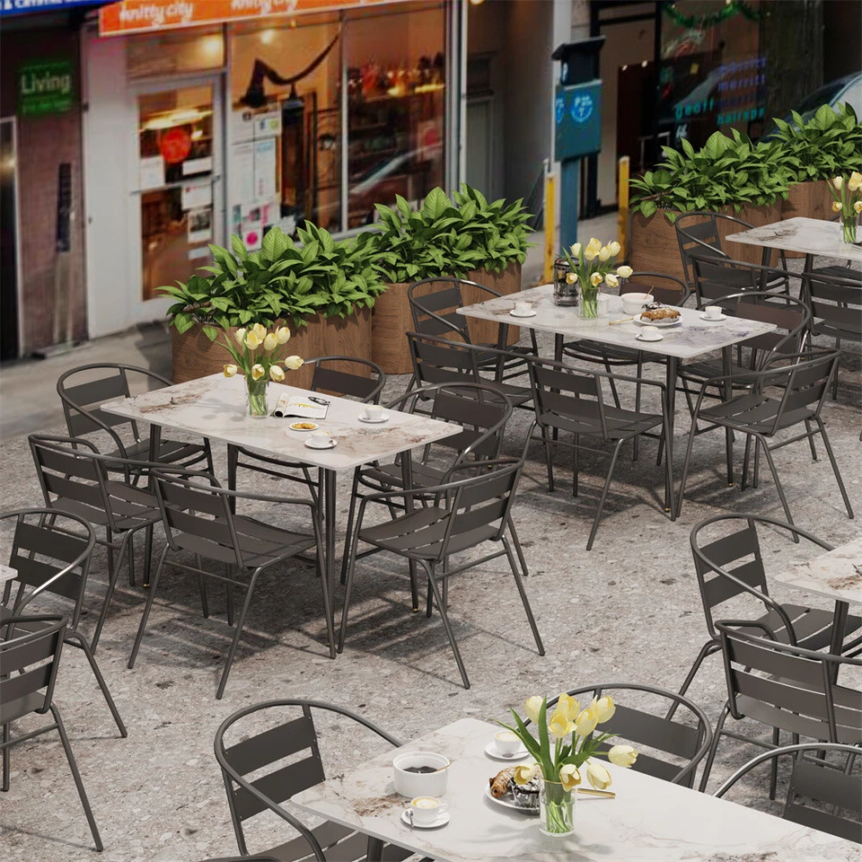 Slate Dining Table Rectangular Kitchen Table Breakfast Furniture for 6-Person US - Image 4 of 4