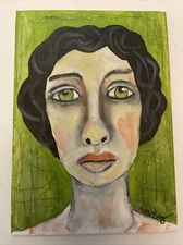 Original Acrylic Outsider Art 5x7 painting - “Never Lose Your Sense Of Wonder”