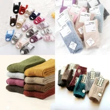 5 Pack Women Wool Angora Merino Wool Fanshion Casual Boots Warm Thick Crew Socks