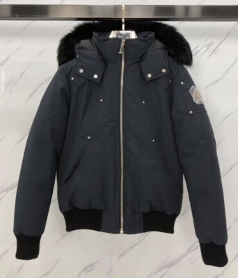 Neu Winter Moose Knuckles Silvery/Gold Scissors Down Baumwolle Hoodie Jacke