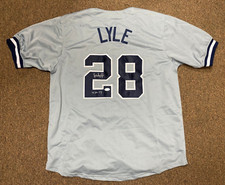 SPARKY LYLE NY YANKEES 77 AL CY  SIGNED AUTOGRAPHED CUSTOM JERSEY SZ XL JSA