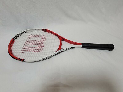Wilson Roger Federer Tennis Racket Neon Red & Black 110'' Stop Shock 4 3/8'' Exc