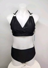 Nwt Cupshe Womens Two Piece Swimsuit Size M Black
