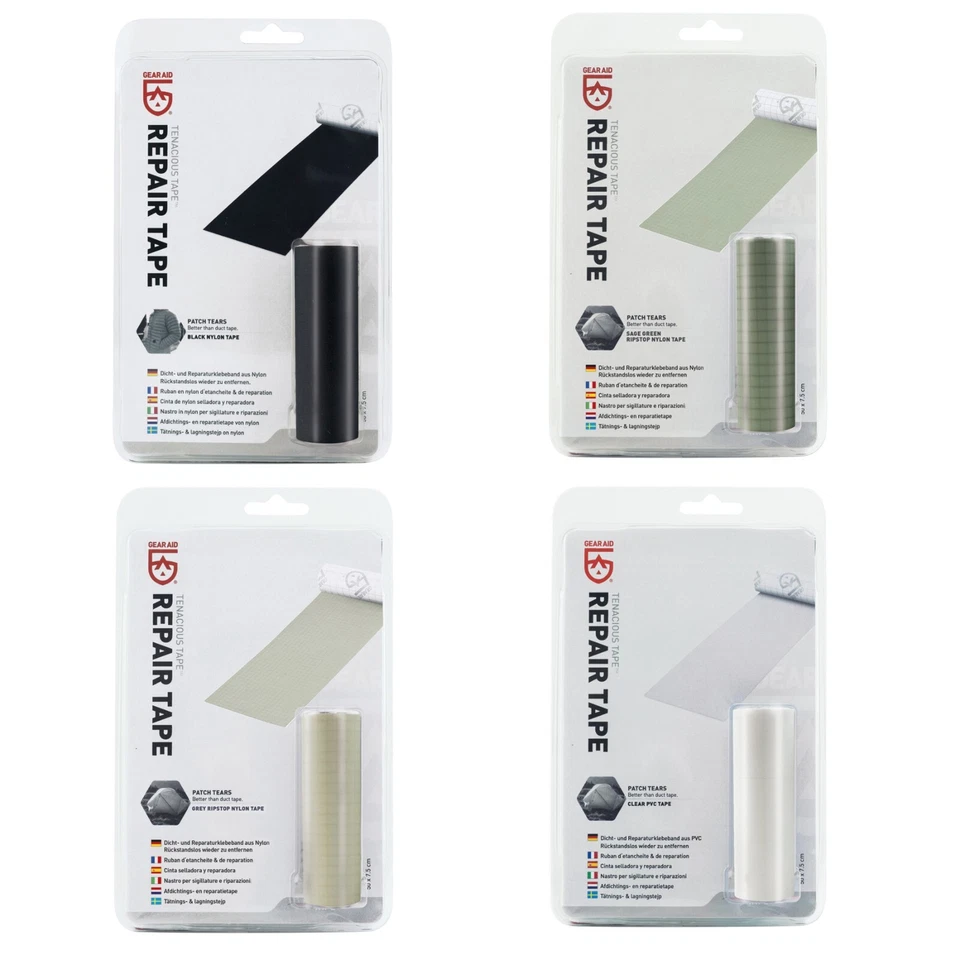 Gear Aid Tenacious Repair Tape transparent black Reparaturband Nylon Zelte