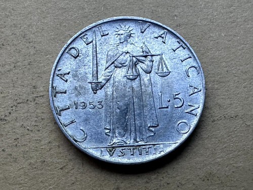 1953 Vatican City 5 Lire ( 1.5 Million Minted ) #ZD96