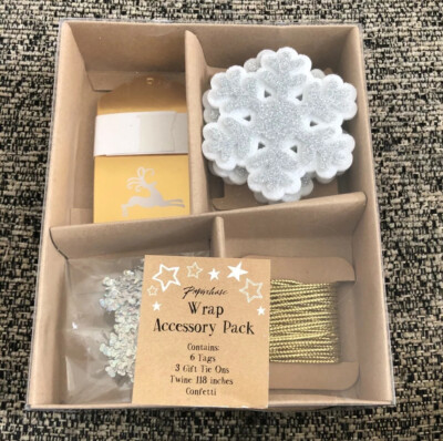 Paperchase Wrap Accesory Pack. 6 Tags. 3 Gift Tie One. 118 Inches In Twine. NIB