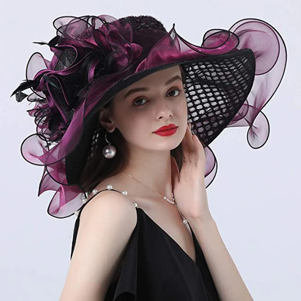 Kentucky Derby Sombrero Volantes Cóctel Fiesta del Té Novia Vestido de Boda Sombreros Formales Foto 4 de 4