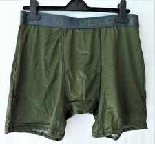 VOLCOM Men's Boxer Brief Size Medium 32-34 - Olive Green 90/10 Polyester Blend