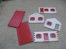 Vintage 1960s O Scale Plasticville Red White Cape Cod House Building