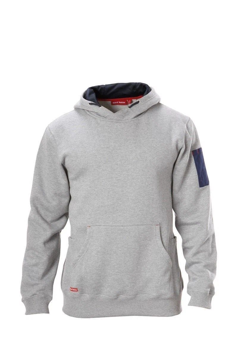 Mens Hard Yakka Brushed Fleece Hoodie Jumper Winter Workwear