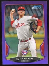 2013 Bowman Chrome Purple Refractor #88 Roy Halladay #/199 Phillies HOF