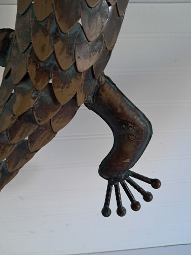 Large Metal Wall Hanging Gecko Bronze Tone Brown Green 11x31 inch Indoor/Outdoor - Picture 17 of 22