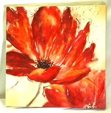 Floral Wall Art Picture Hand Painted on Stretched Canvas b