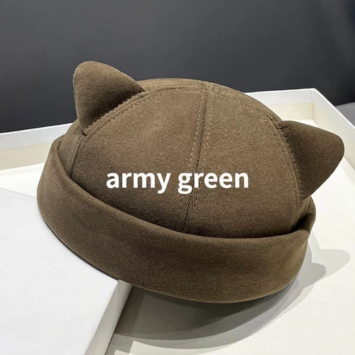 Damen Mädchen süße Katzenohren Beanie Mütze verstellbar Rollrand Baskenmütze Freizeitmütze - Bild 10 von 28
