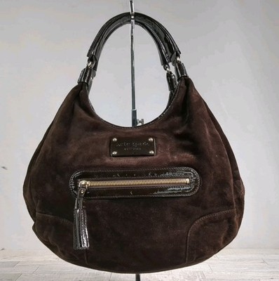   Vintage Kate Spade New York Chocolate Brown Suede Leather Hobo Shoulder Bag  