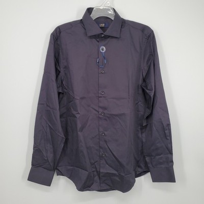 Men's Cavalli Class Black Dress Shirt With Logo Size 41 / 16 NEW A4