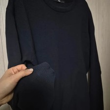 System Black Honeycomb Pattern Knit Sweater Size 105