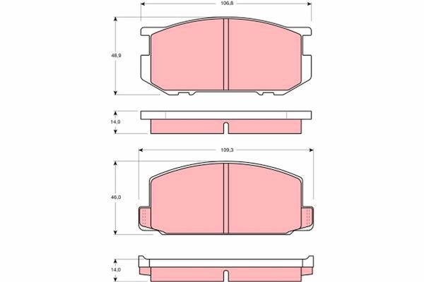 TRW Bremsbelagsatz Scheibenbremse GDB181 FüR Corolla Toyota Carina 3 2 Liftback-image