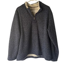 ORVIS Classic Collection Mens XL Blue Textured Sherpa Lined 1/4 Zip Pullover