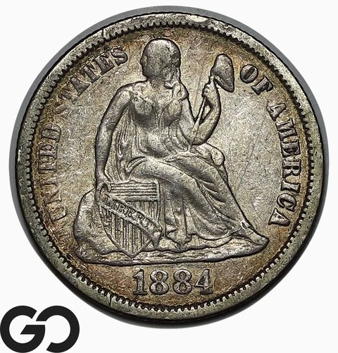 1884-P Seated Liberty Dime — photo from the most recent tracked eBay sale