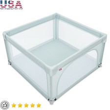 Baby Playpen Portable Mesh Safety Fence Kids W/ 50 Ocean Balls 47in Play Area US