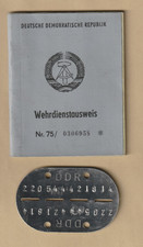 NVA Wehrdienstausweis mit Erkennungsmarke Soldat Gefreiter Regulierer