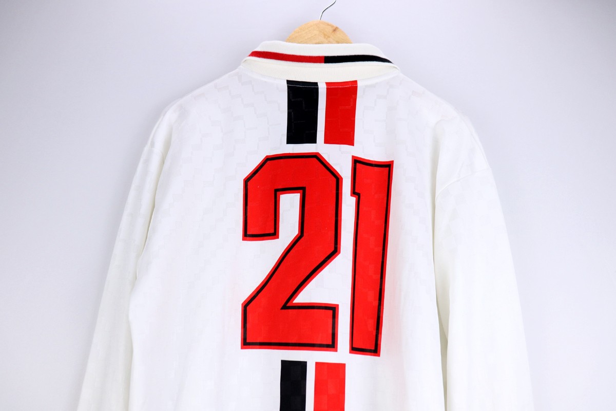 Maillot AC Milan Primavera Porté En Match 1995/1996 - Lotto Opel, Taille à Préciser