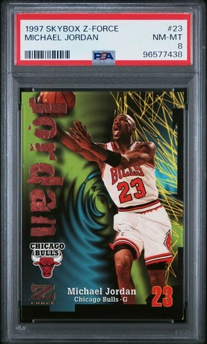 1997 SKYBOX Z-FORCE #23 MICHAEL JORDAN PSA 8