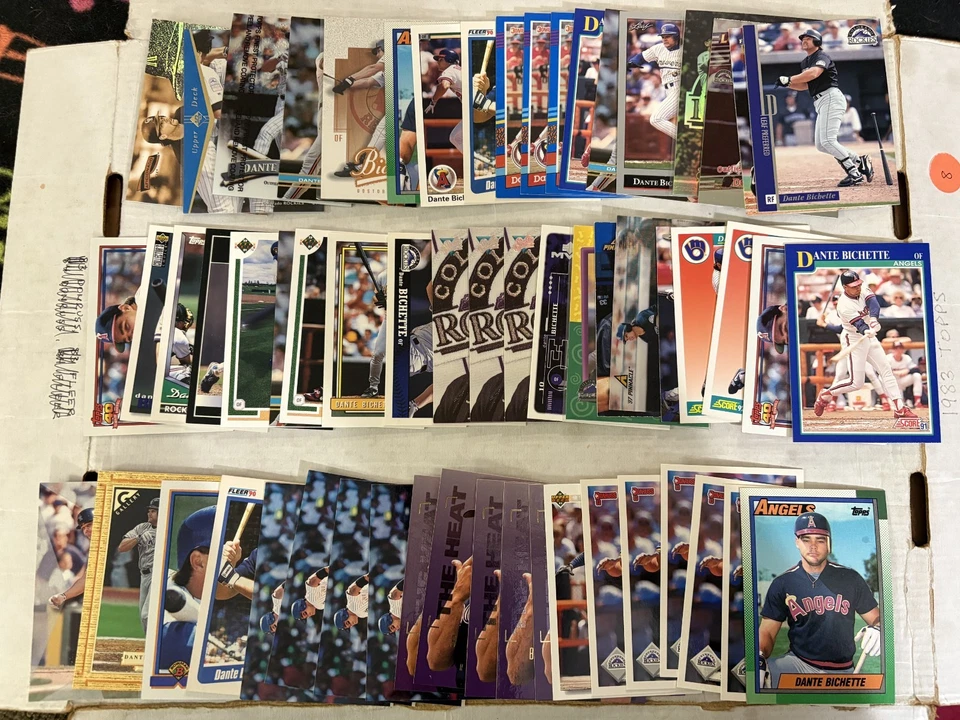 (235) Lote de tarjetas de béisbol Dante Bichette inserciones base colección Colorado Rockies Foto 3 de 4