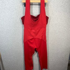 Free People Movement Hot Shot Reversible Red Ribbed Athletic Bodysuit L